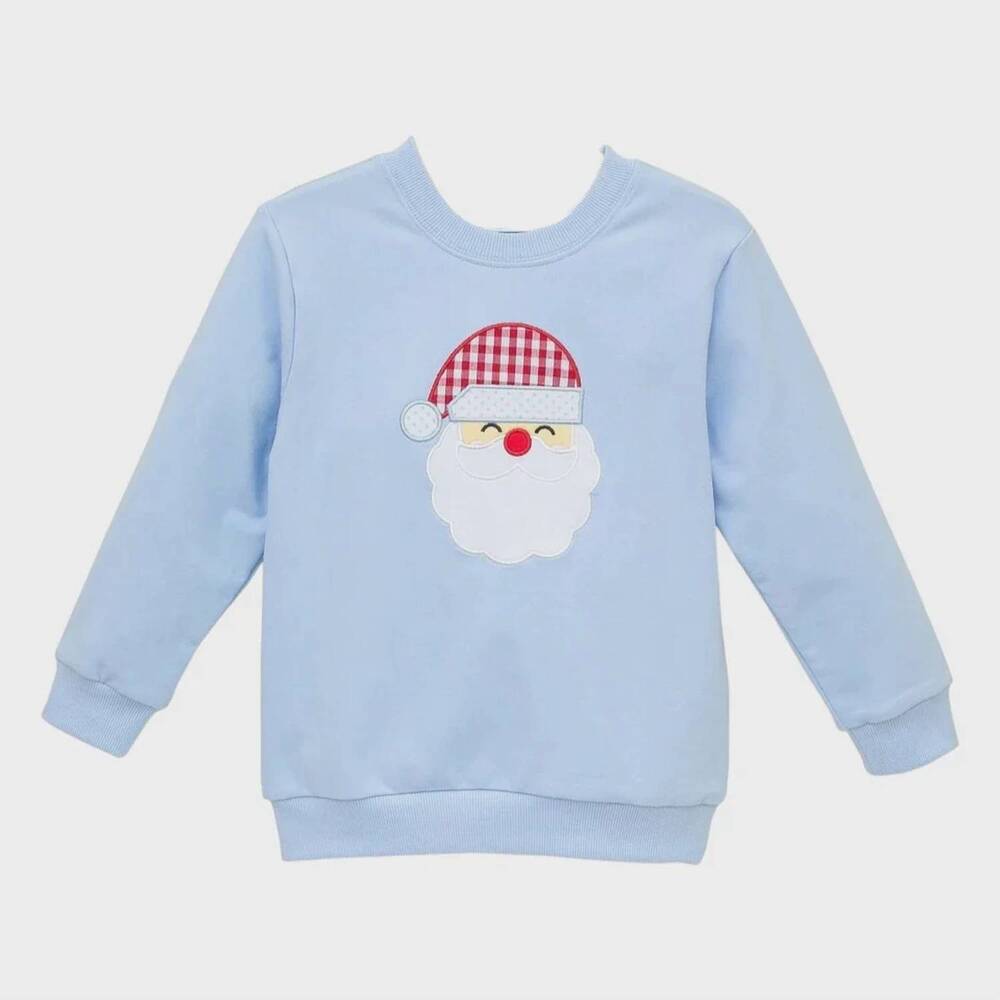 NEW TROTTER STREET KIDS kid's santa pullover sweater in blue